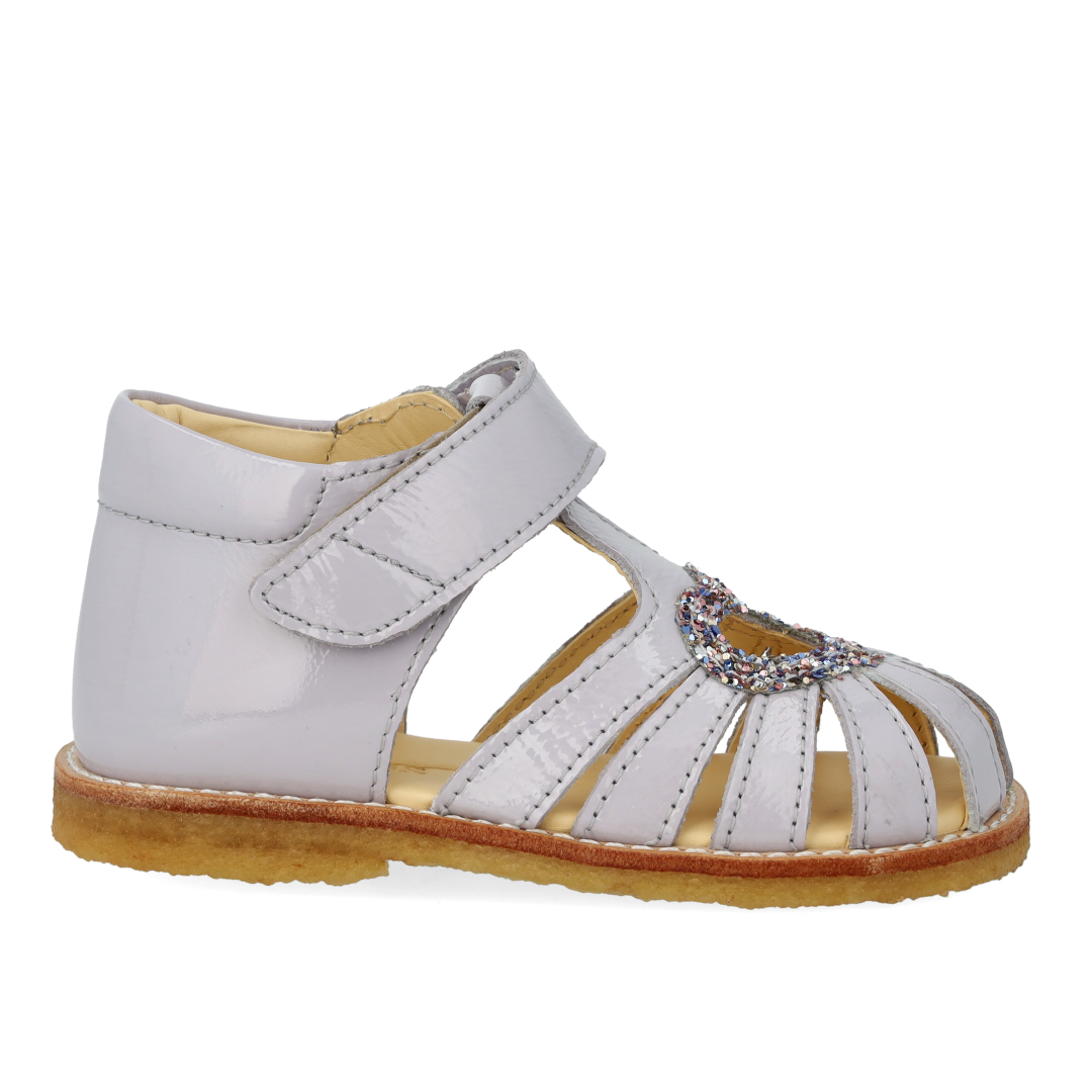 Sandale mit Herz, Glitzer und Klettverschluss