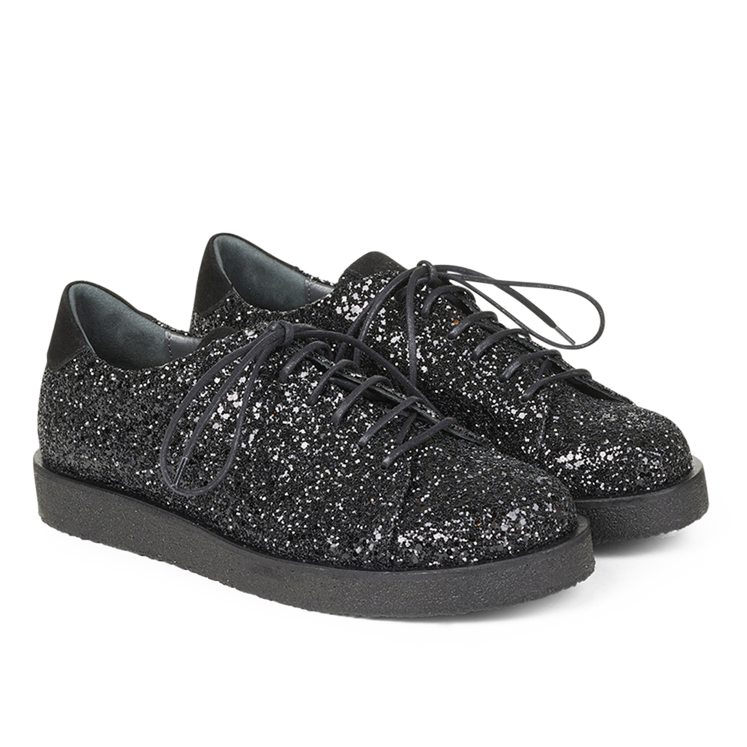 sneaker i glitzer mit plateausohle