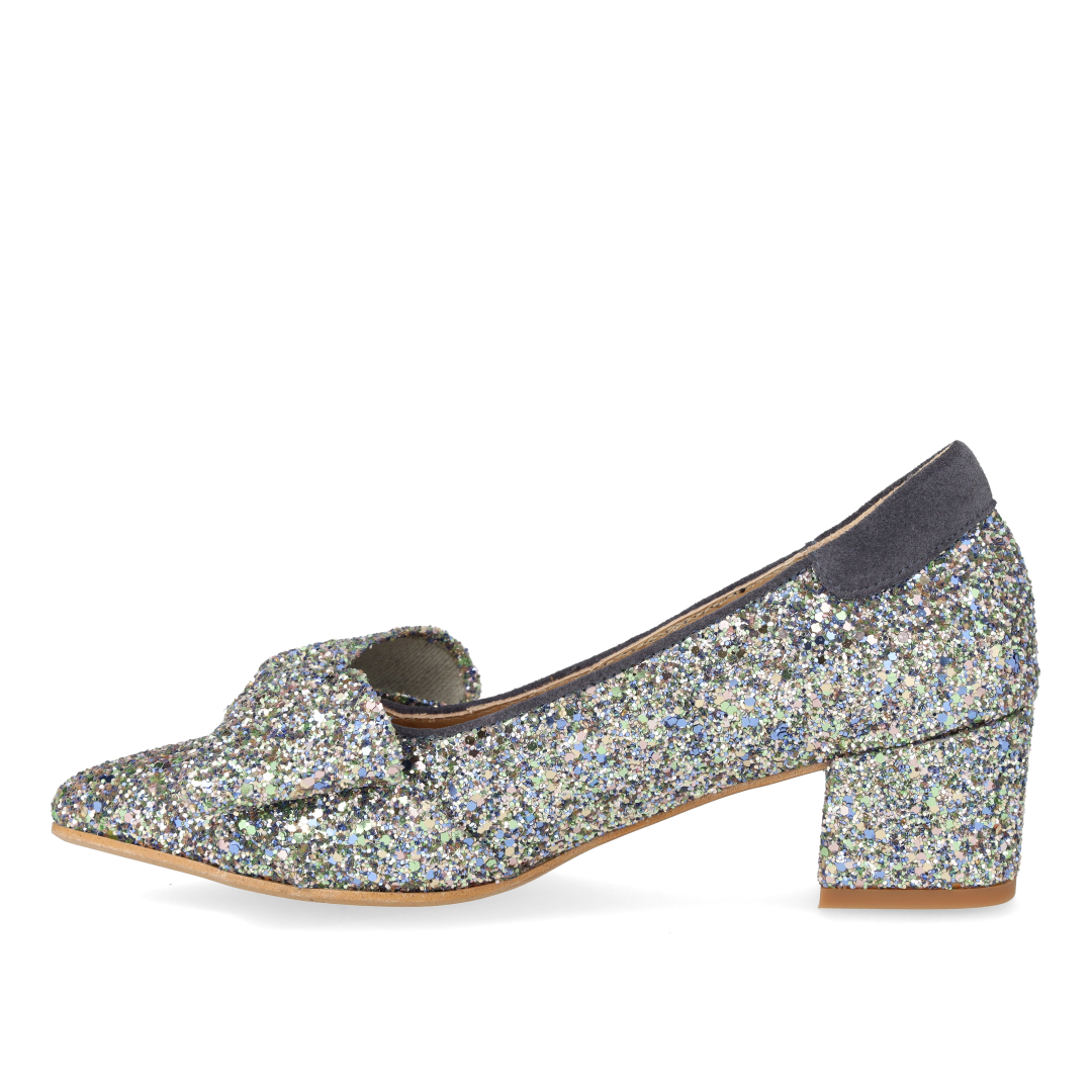 Schleifen-Pumps in funkelndem Glitzer