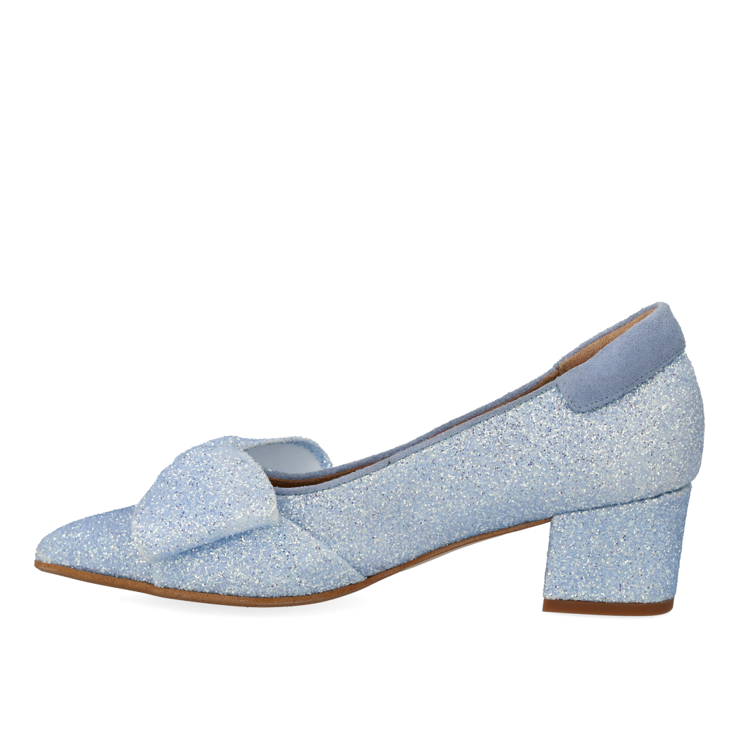 Pumps mit Schleife in funkelndem Glitzer