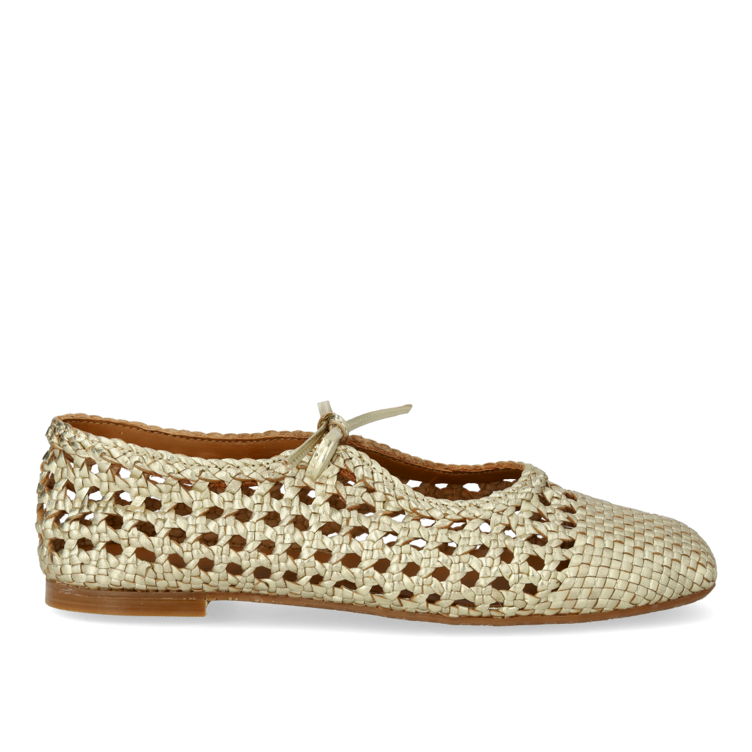Weiche handgeflochtene Ballerina mit Schleifendetail