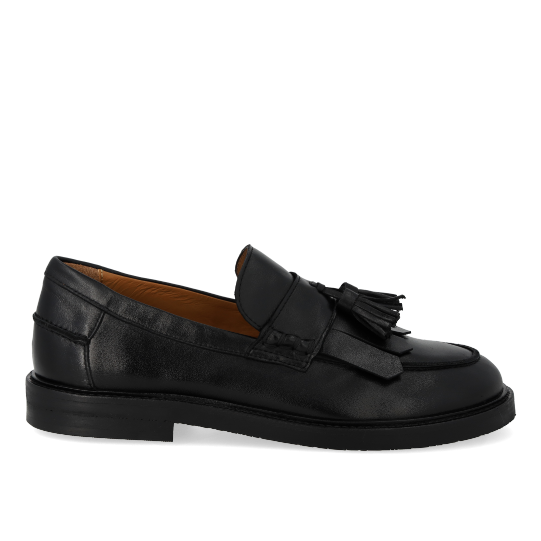 Breiter Loafer mit Fransen und Quastendetail