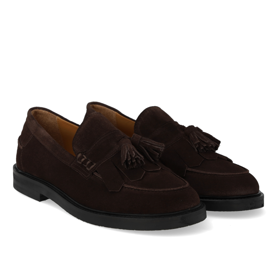 Breiter Loafer mit Fransen- und Quastendetail