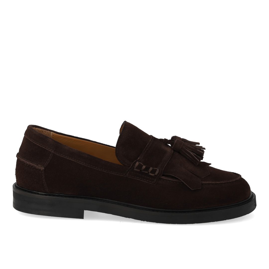 Breiter Loafer mit Fransen- und Quastendetail