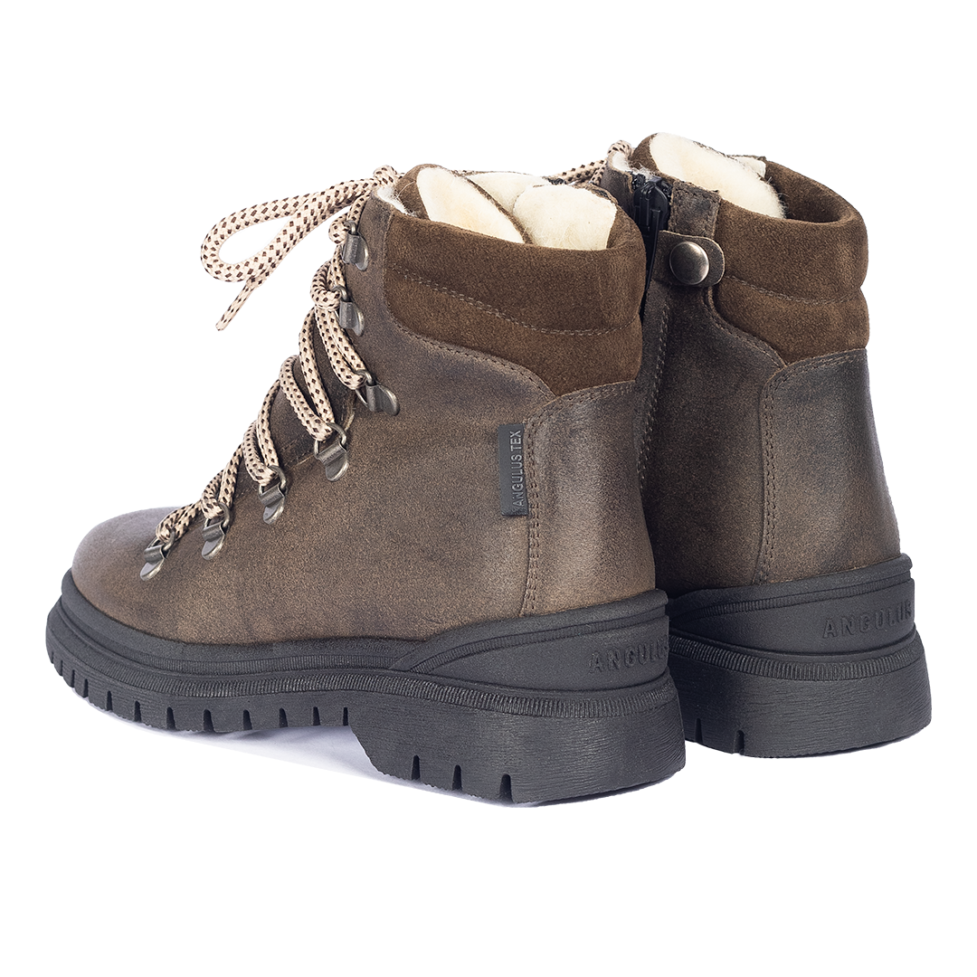 TEX-Schnürstiefel mit Reißverschluss und Wollfutter