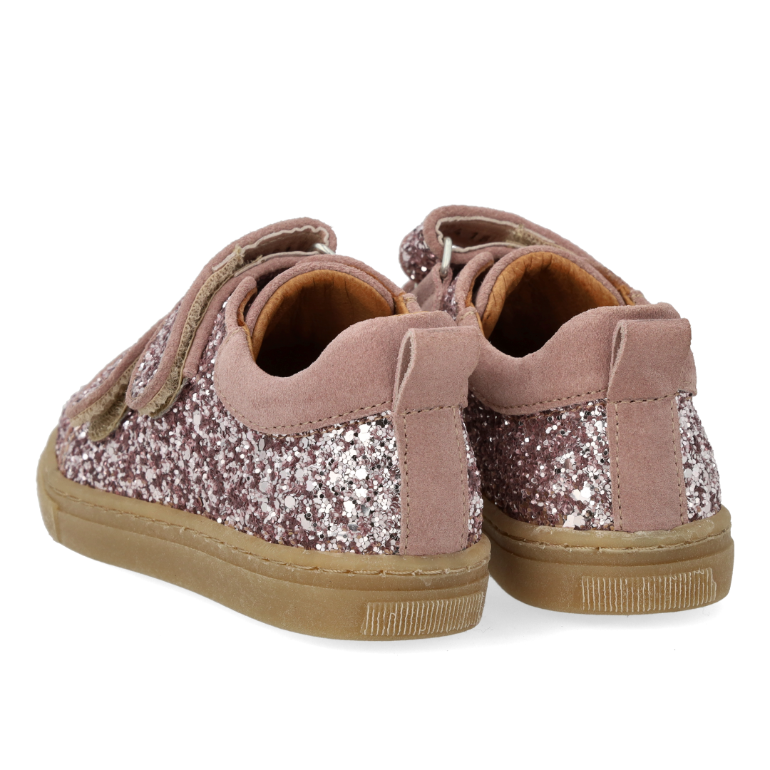 Funkelnde Glitzer-Sneaker mit Wildlederkanten