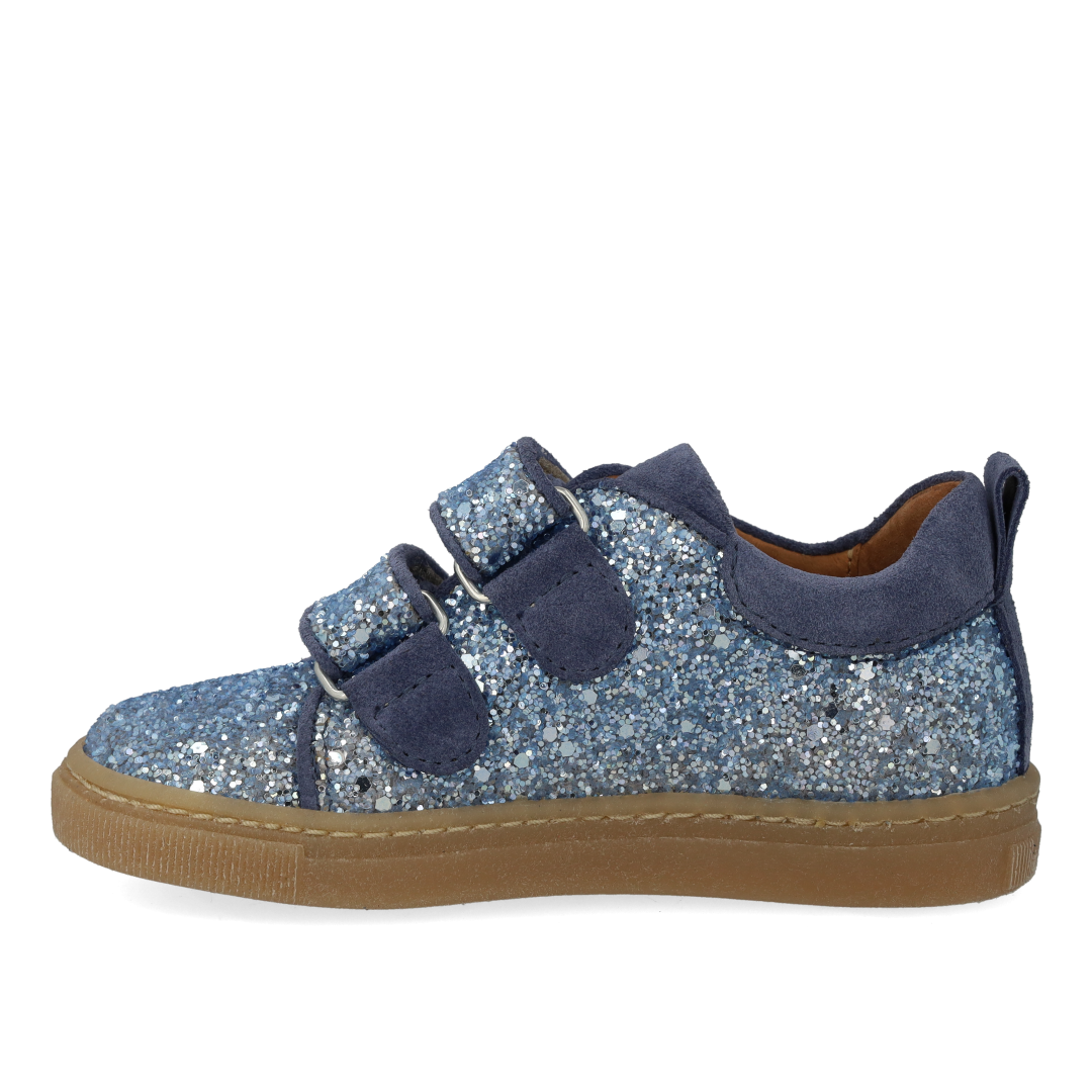 Funkelnde Glitzer-Sneaker mit Wildlederkanten