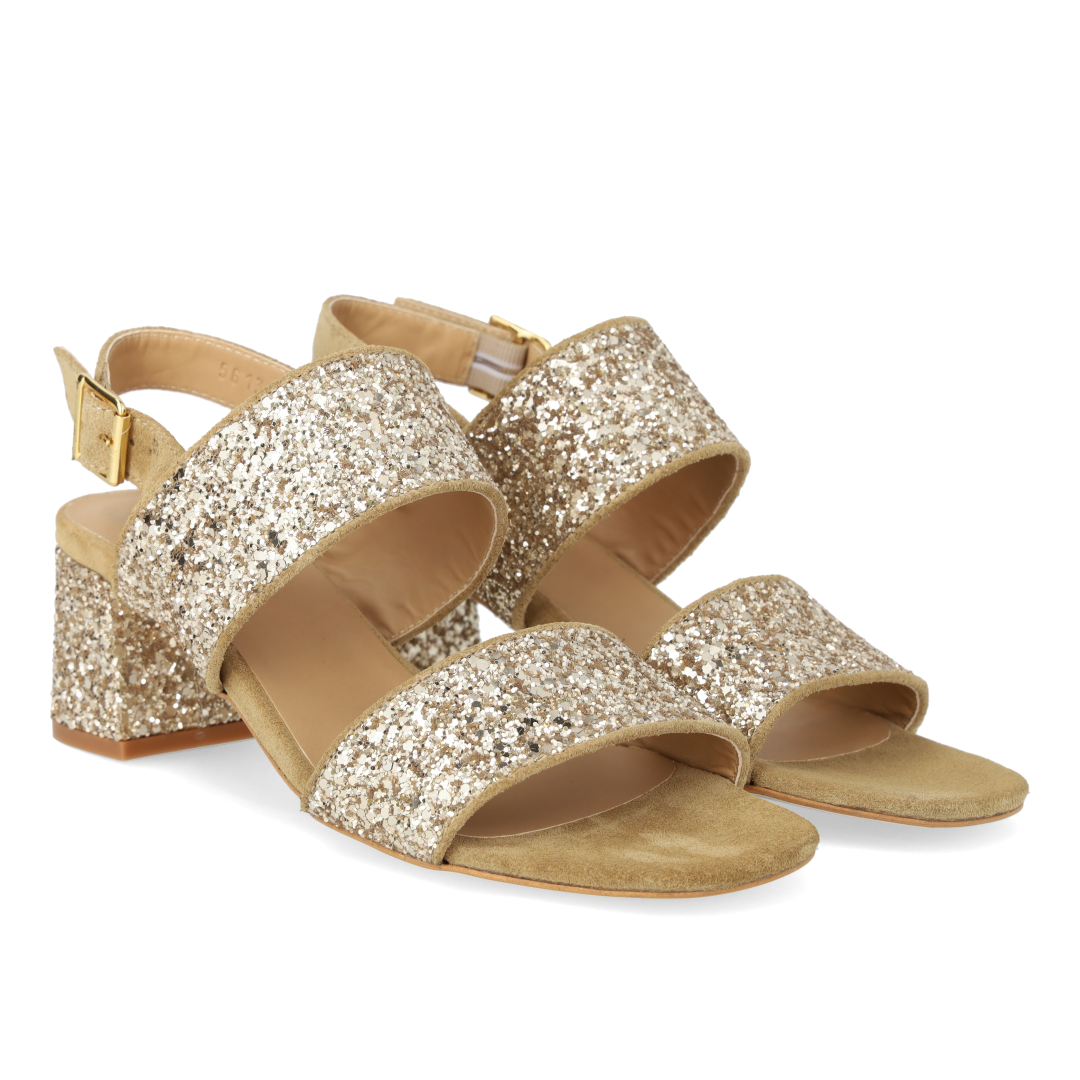 riemchensandale mit funkelndem glitzer