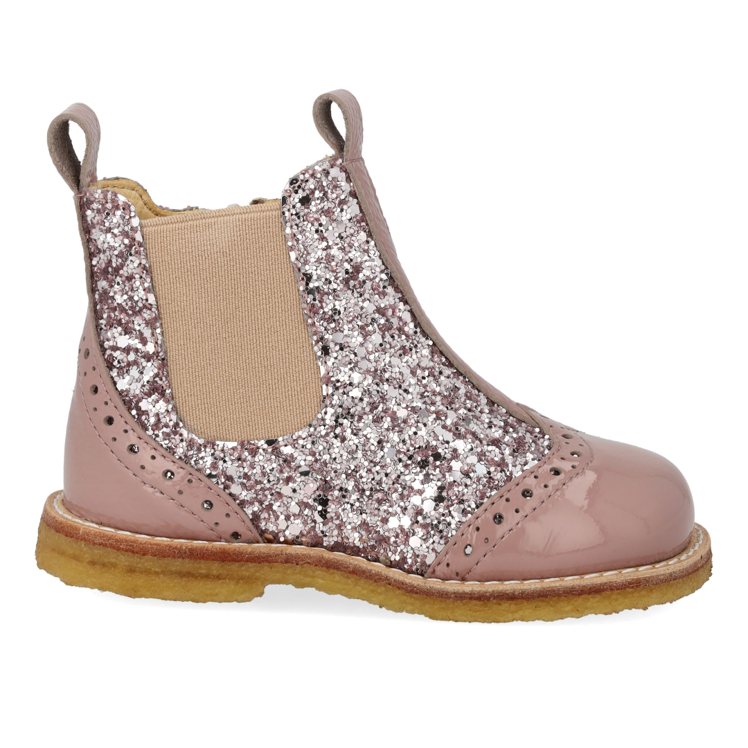 Klassischer Chelsea-Stiefel mit funkelndem Glitzer