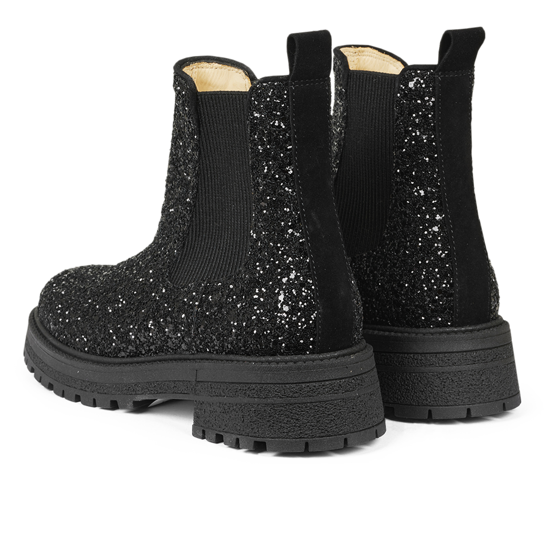 Glitzer-Chelsea-Stiefel mit Tracksohle