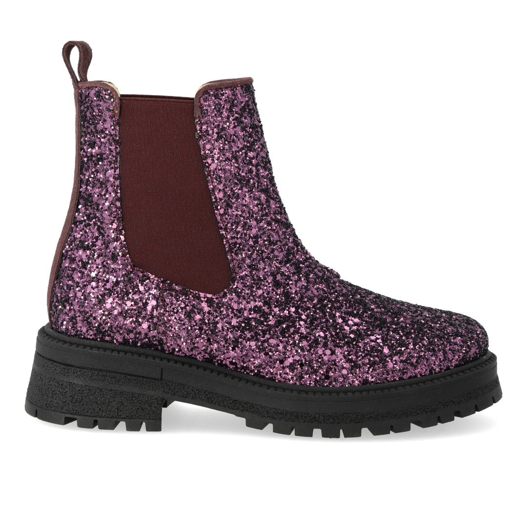 Glitzer-Chelsea-Stiefel mit Tracksohle