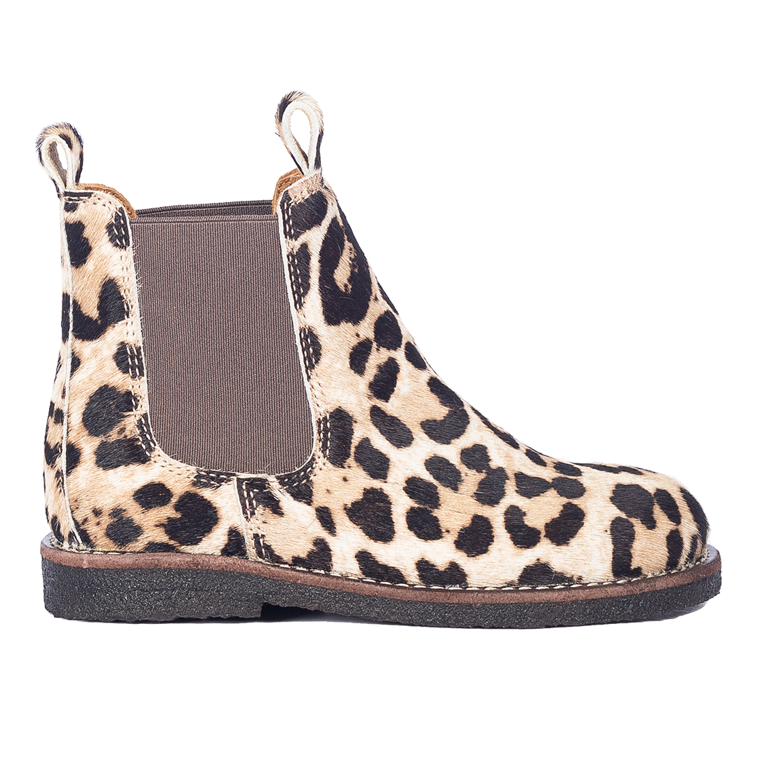 Chelsea-Stiefel aus gemustertem Ponyfell