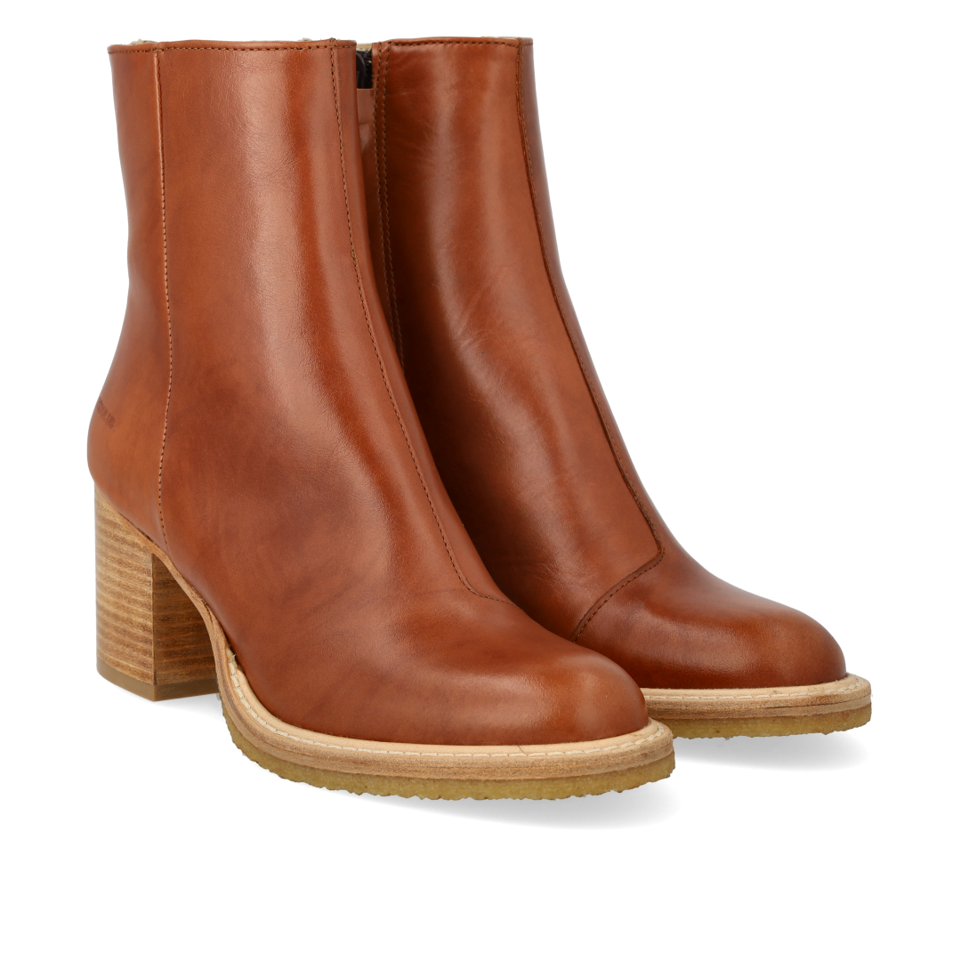 Stiefelette mit Blockabsatz und Reißverschluss
