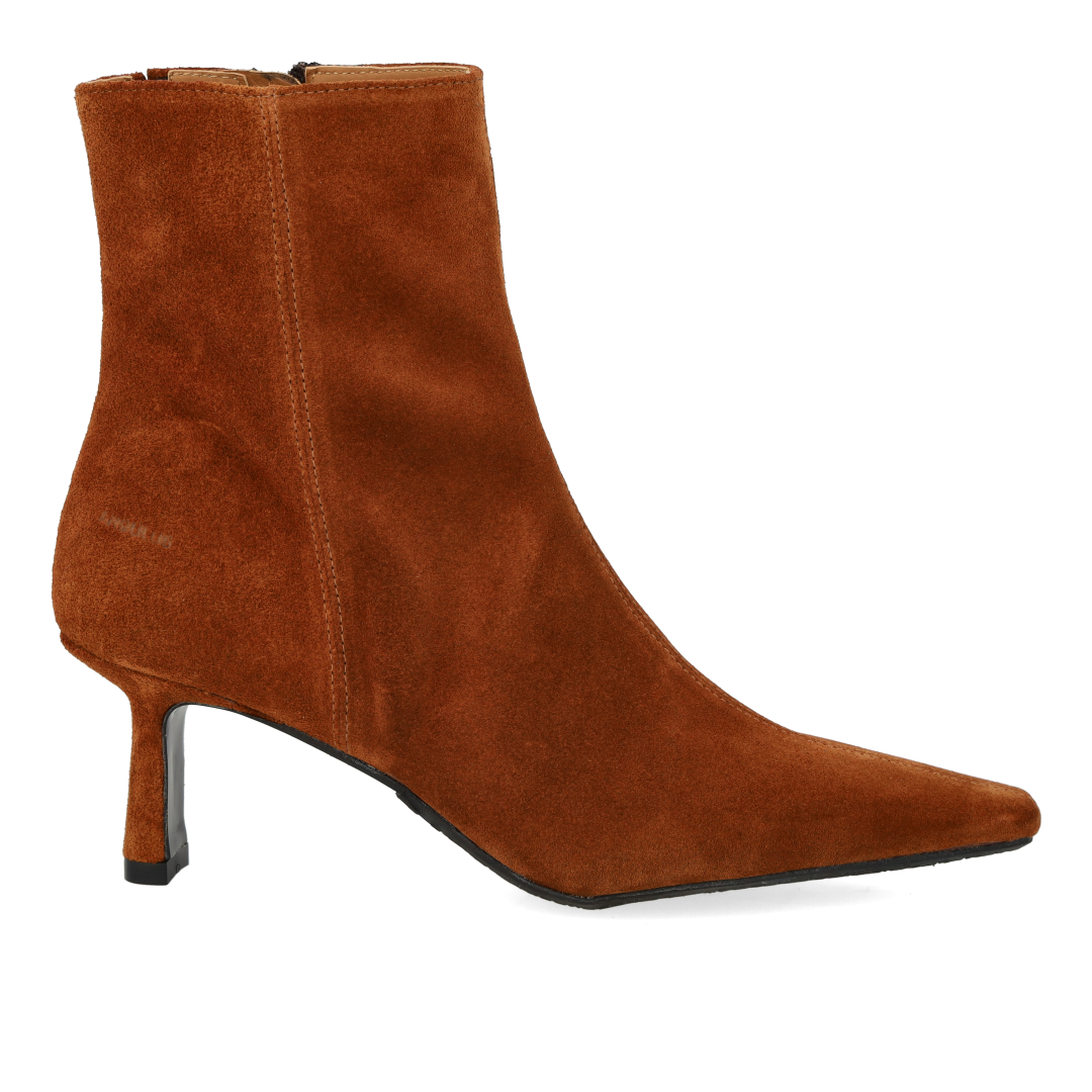 Skulpturale Stiefelette mit spitzer Spitze