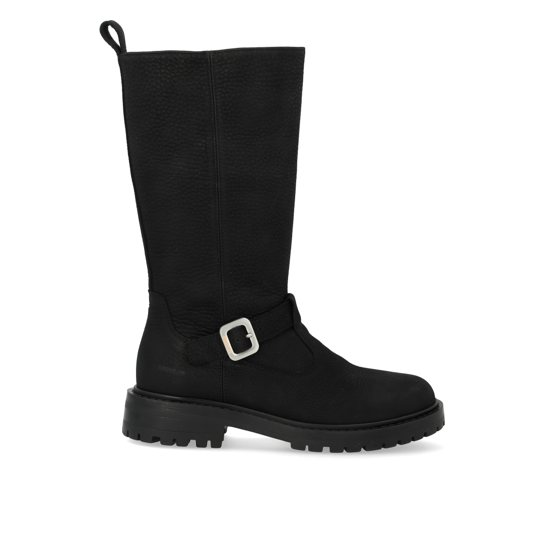 Mittelhoher Stiefel mit Logo-Schnalle