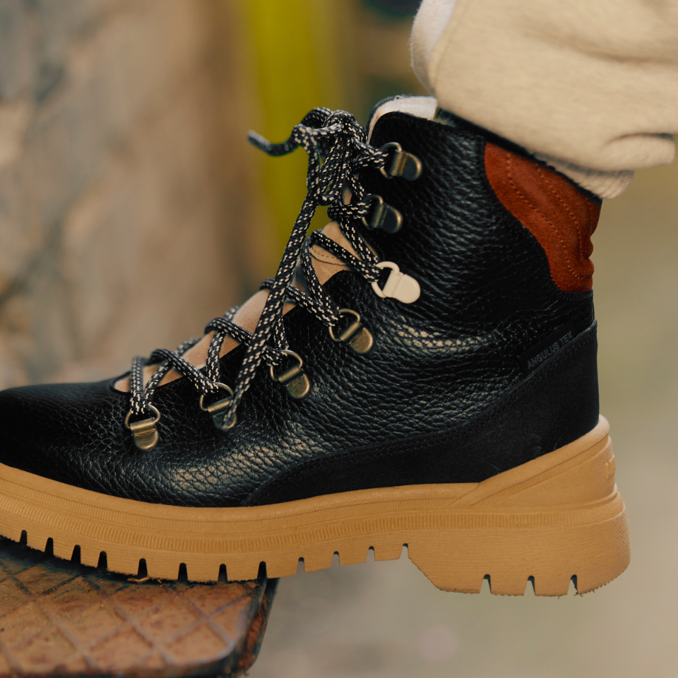 Colourblock TEX-Schnürstiefel mit Kontrast-Öse