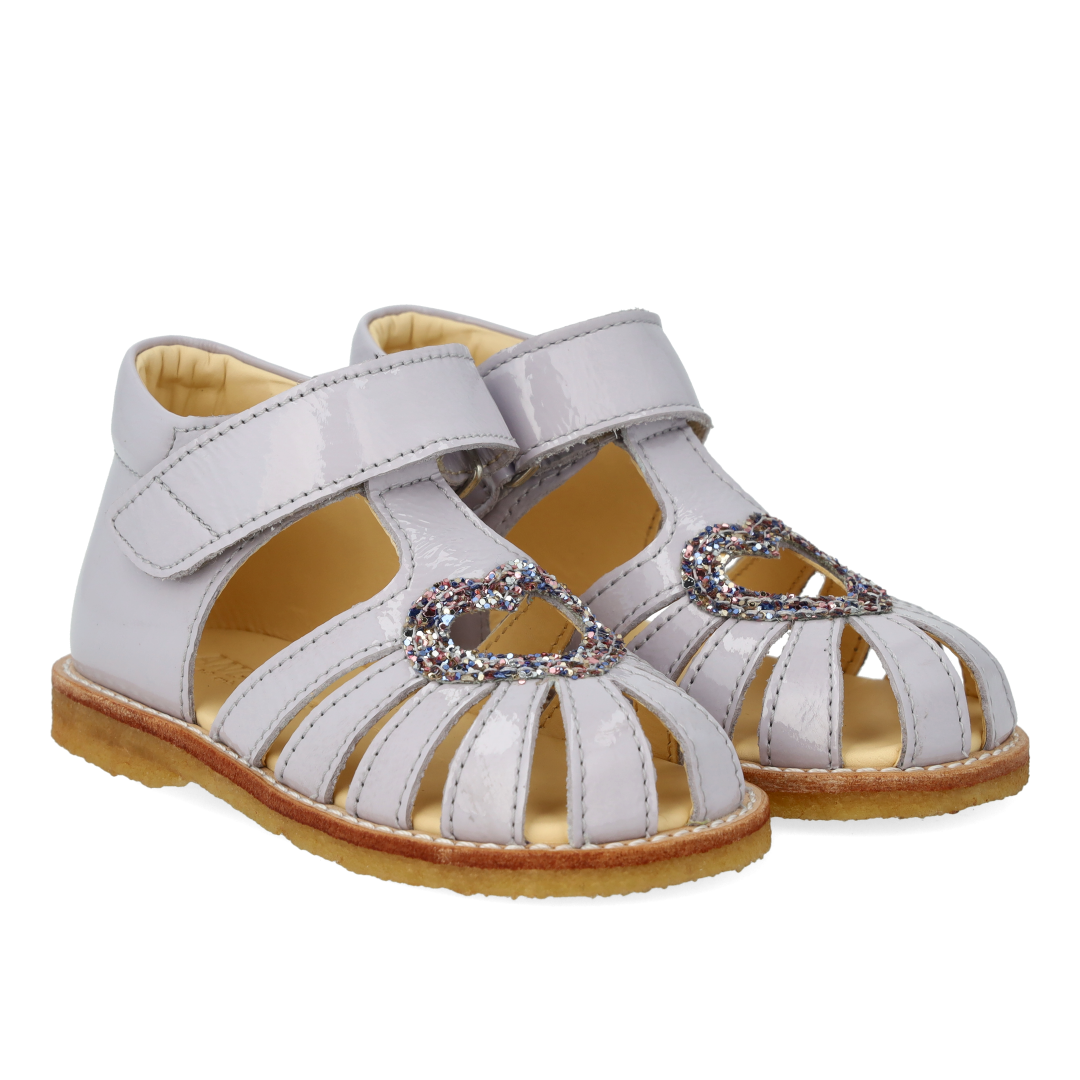 Sandale mit Herz, Glitzer und Klettverschluss