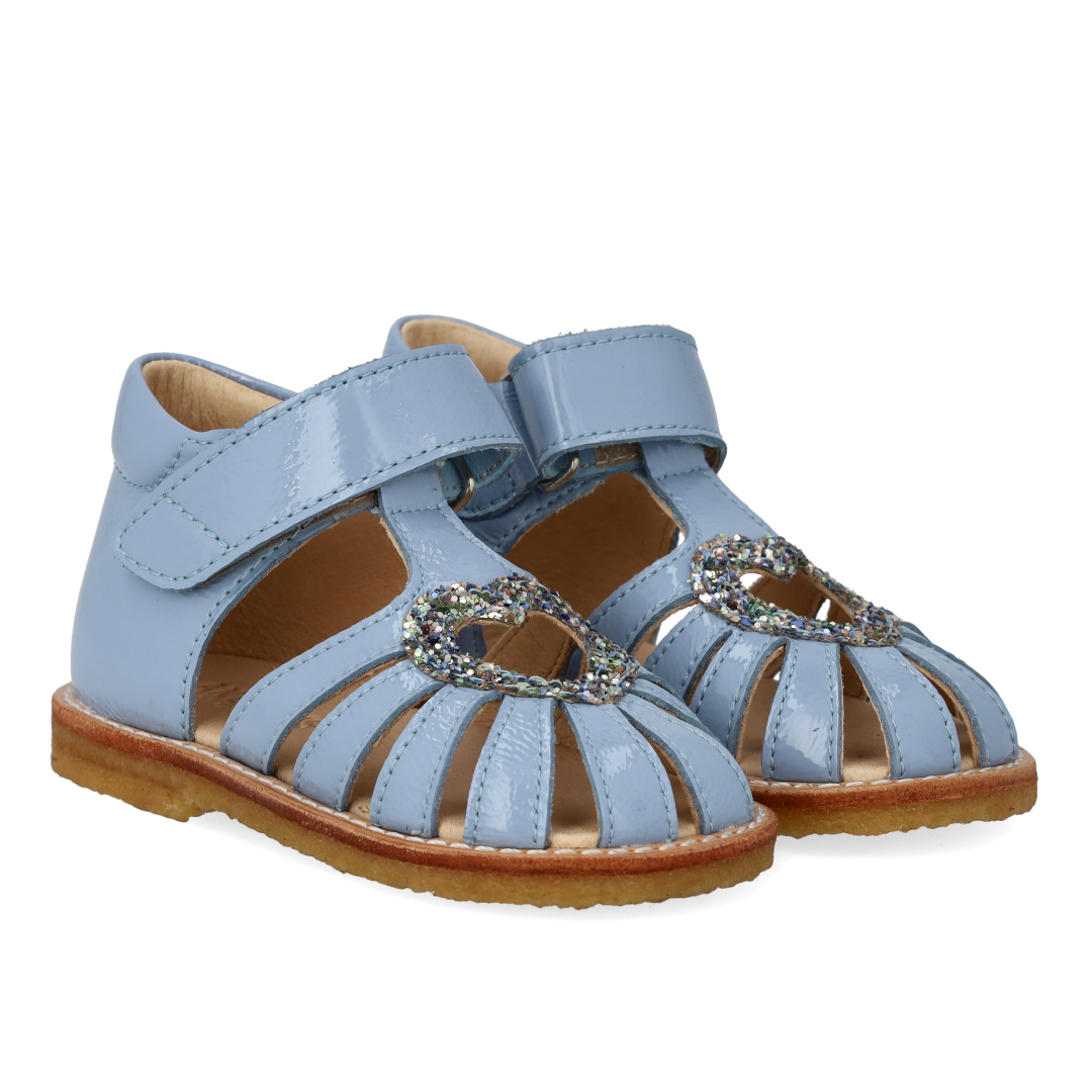 Herz-Sandale mit Glitzer und Klettverschluss