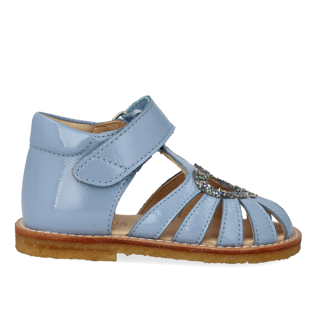 Herz-Sandale mit Glitzer und Klettverschluss