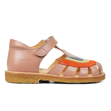 Regenbogenfarbige Sandale mit Klettverschluss