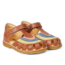 Angulus Regenbogenfarbige Sandale mit Klettverschluss