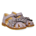 Anfängersandale mit Glitzerschleife und Klettverschluss
