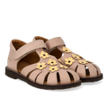 Sandale mit Blumenapplikationen