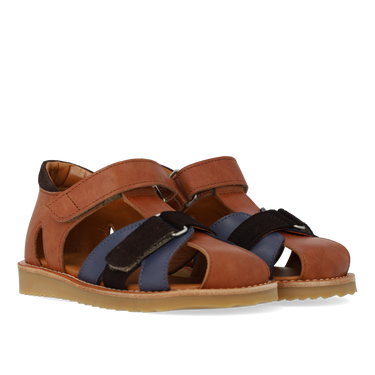 Colourblock-Ledersandale mit Details