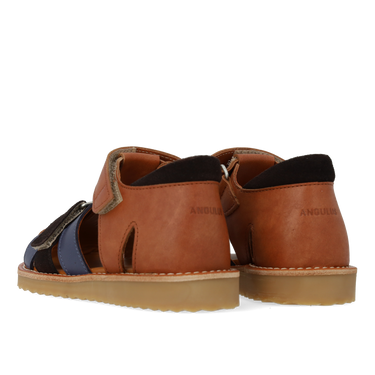 Colourblock-Ledersandale mit Details