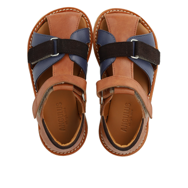 Colourblock-Ledersandale mit Details