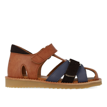 Colourblock-Ledersandale mit Details