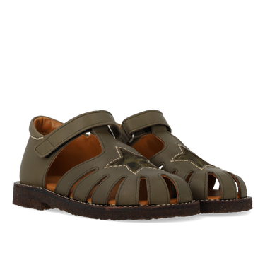 Leder-Sandale mit Stern-Detail