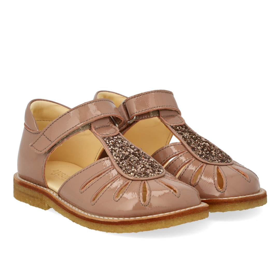 Sandalette mit Tropfen-Detail in funkelndem Glitzer