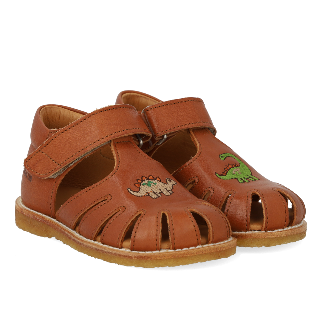 Sandale mit Dino-Stickerei und geschlossener Spitze