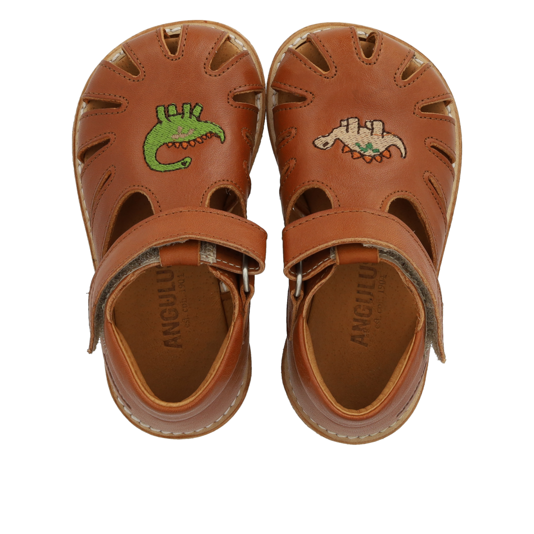 Sandale mit Dino-Stickerei und geschlossener Spitze