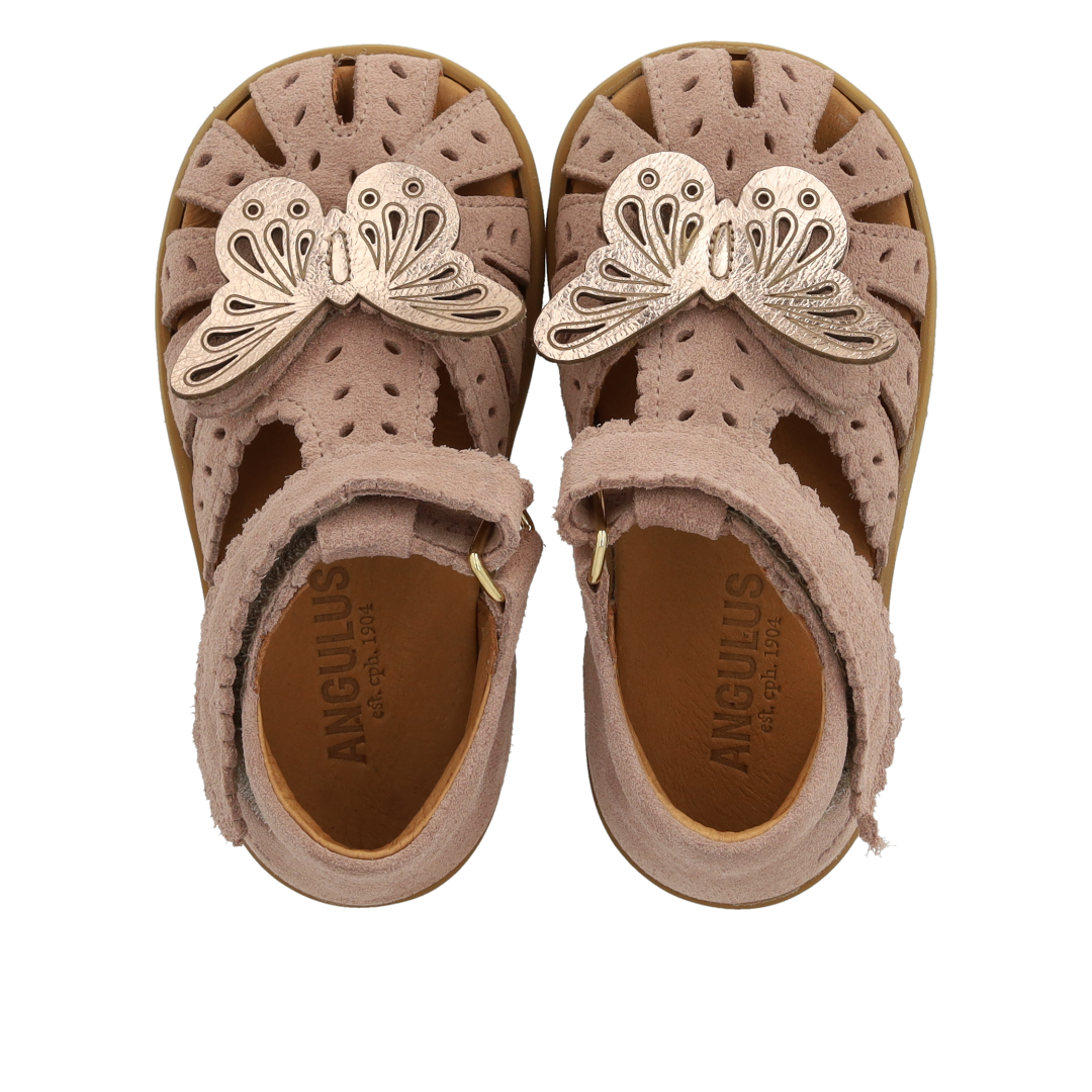 Sandale mit Schmetterling und doppeltem Klettverschluss