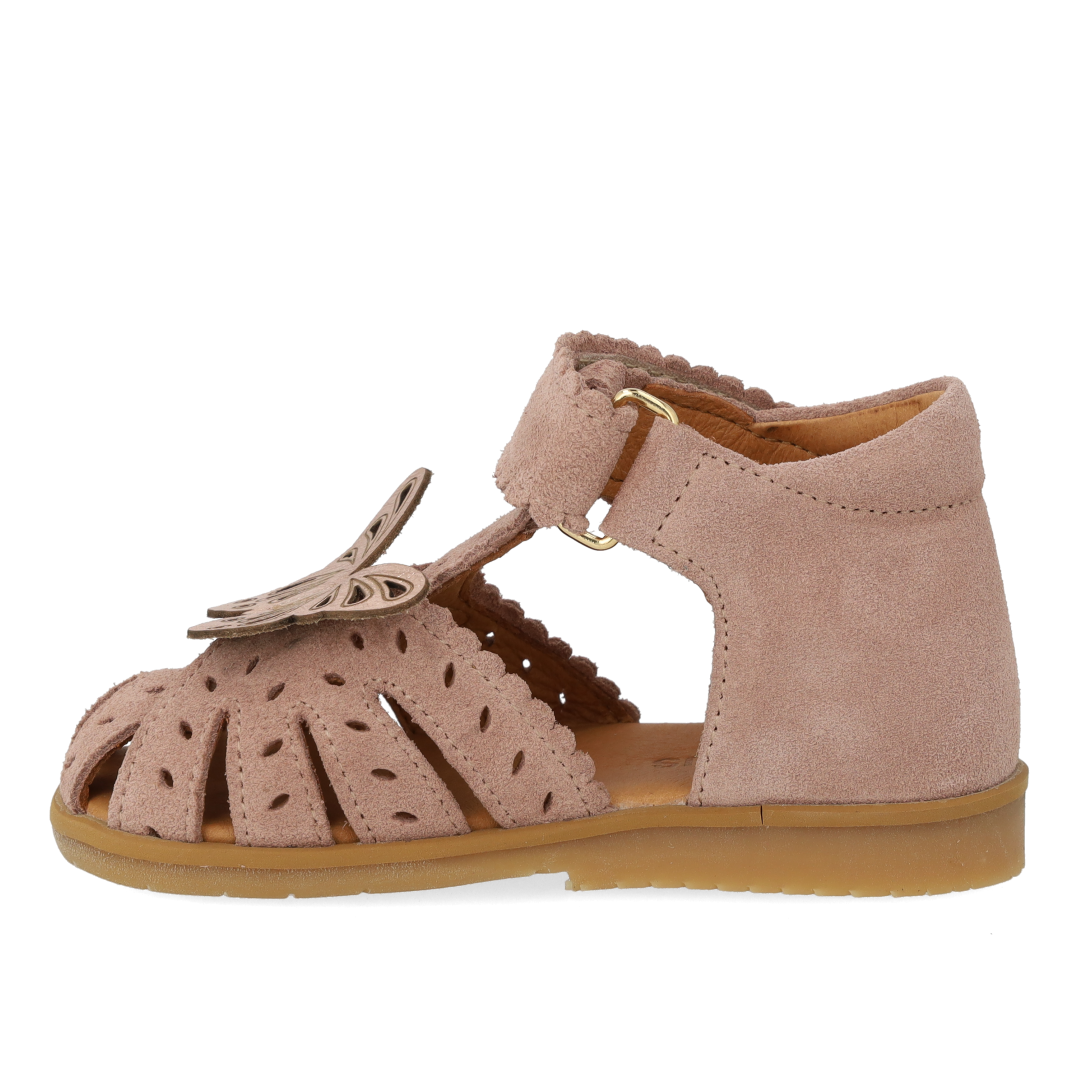 Sandale mit Schmetterling und doppeltem Klettverschluss