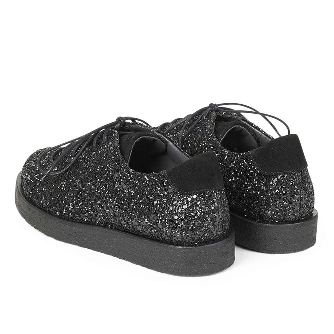 sneaker i glitzer mit plateausohle
