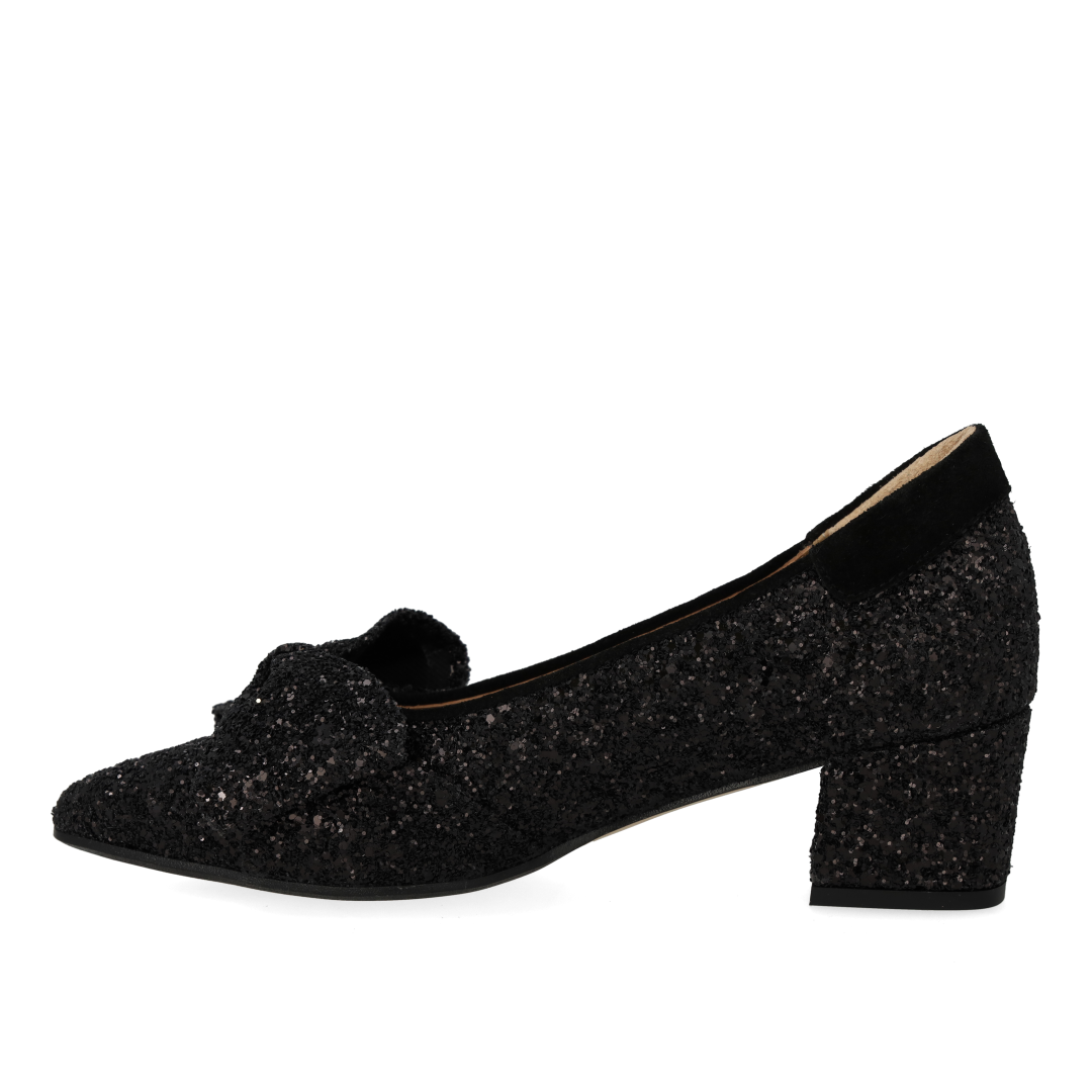 Pumps mit Schleife in funkelndem Glitzer