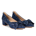 Pumps mit Schleife in funkelndem Glitzer
