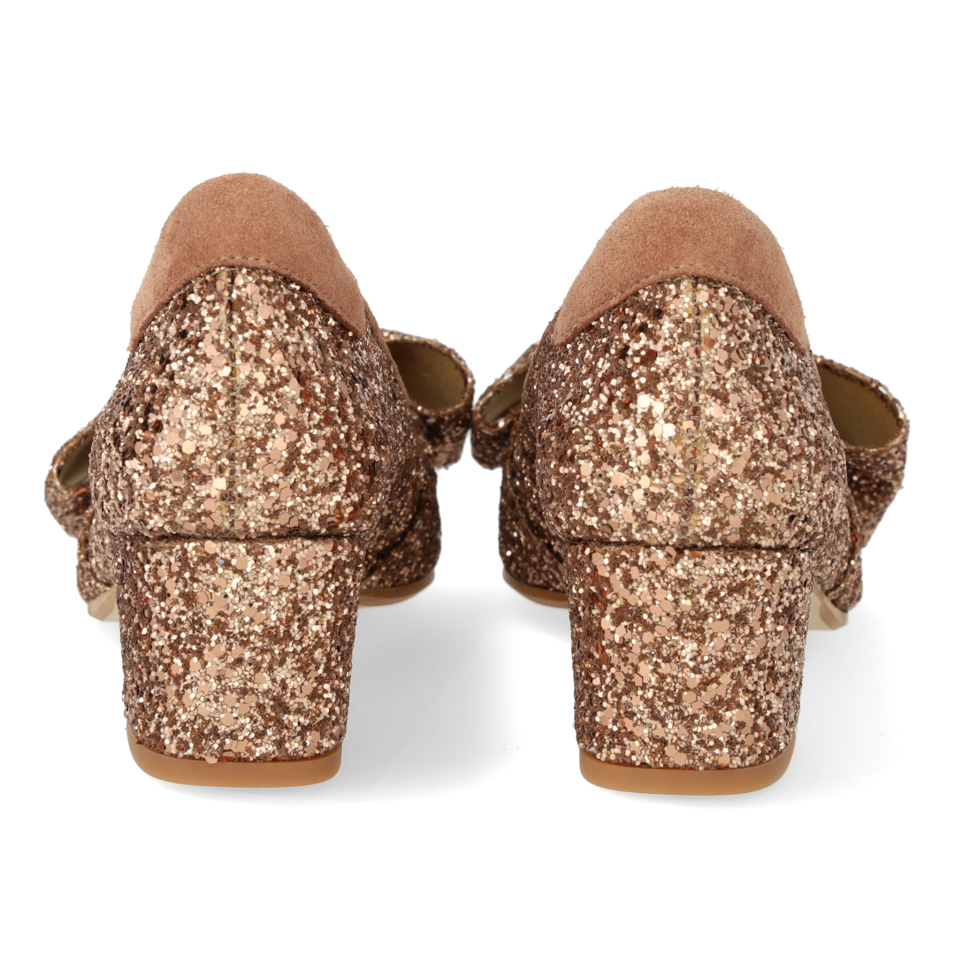 Pumps mit Schleife in funkelndem Glitzer