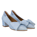 Pumps mit Schleife in funkelndem Glitzer