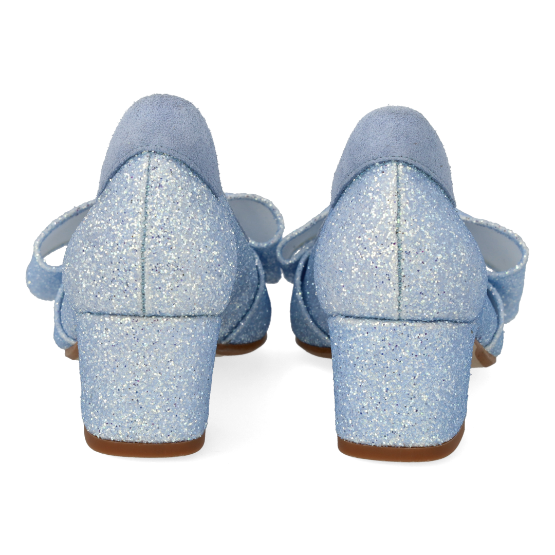 Pumps mit Schleife in funkelndem Glitzer