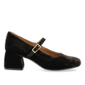 Mary Jane in weichem Velours mit skulpturalem Absatz