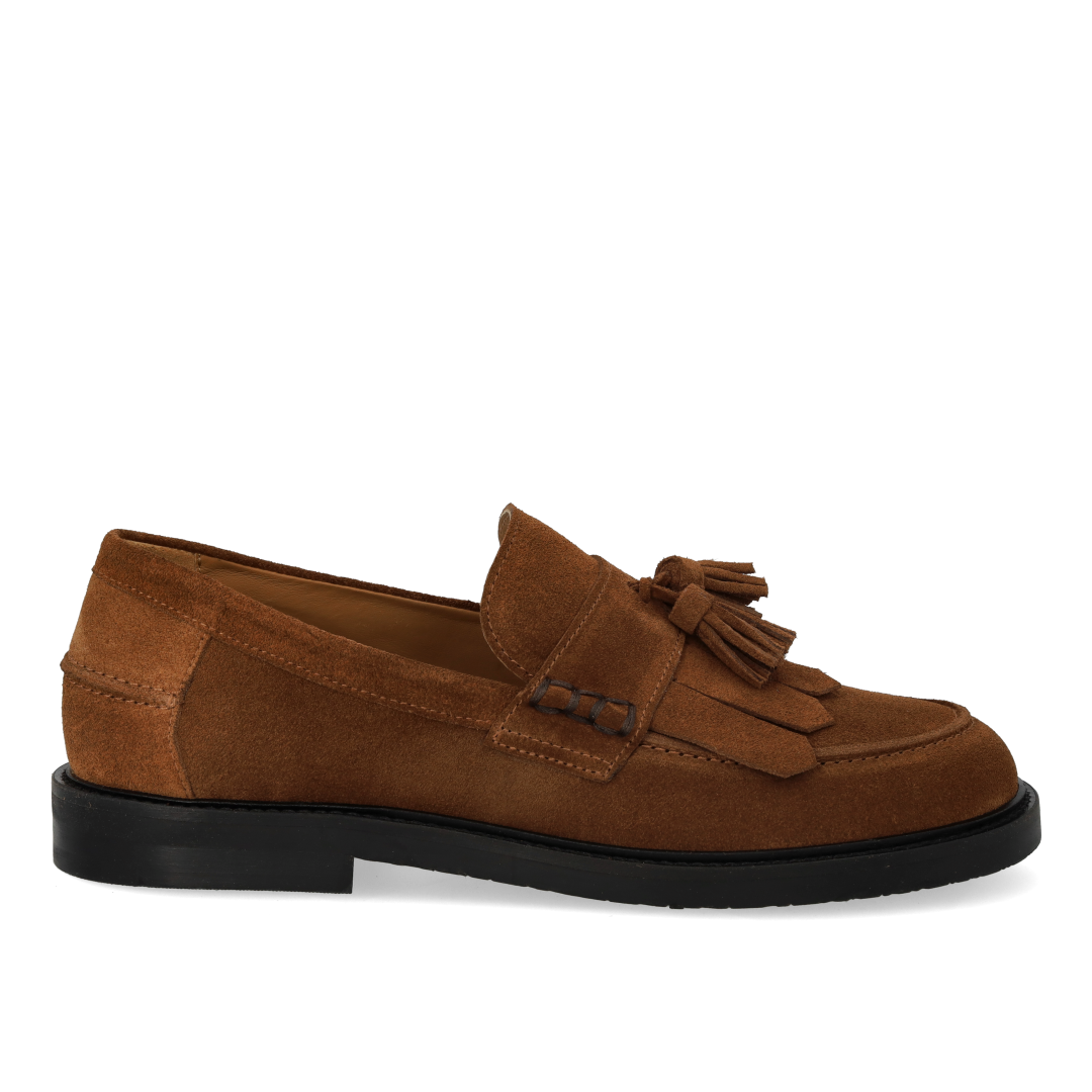 Breiter Loafer mit Fransen und Quaste