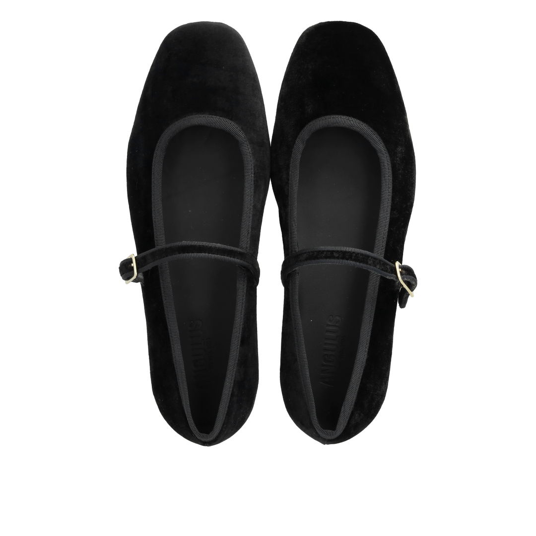 Mary Jane Ballerina aus weichem Velours