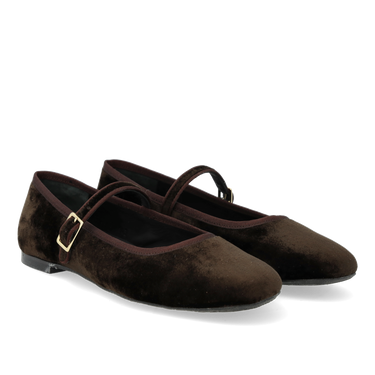 Mary Jane Ballerina aus weichem Veloursleder