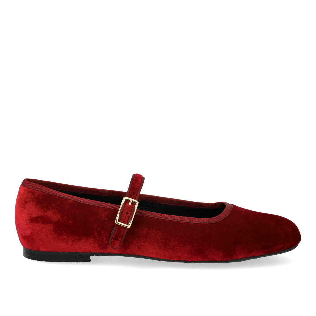 Mary Jane-Ballerina aus weichem Velours