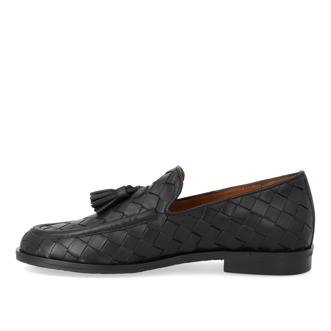 Geflochtener Loafer mit Quasten-Details