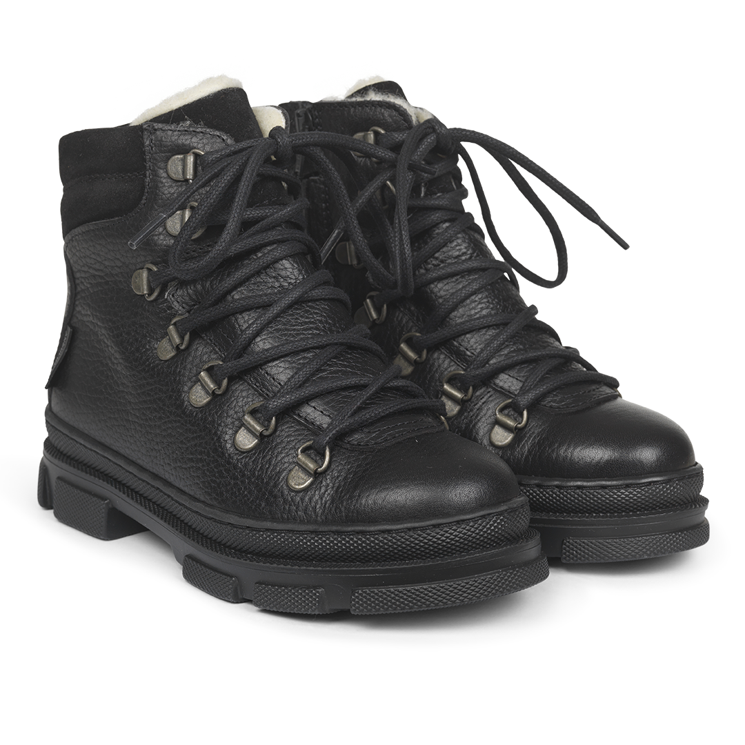 TEX-stiefel mit schnürsenkeln und reißverschluss